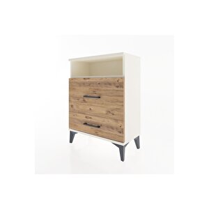 Arges Komodin Tek Raflı 2 Çekmeceli 60x30x80 Aytaşı-çam