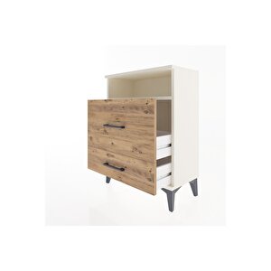 Arges Komodin Tek Raflı 2 Çekmeceli 60x30x80 Aytaşı-çam