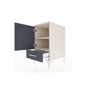 Kronos Komodin 2 Raflı Tek Çekmeceli Tek Kapaklı 44x59x80 Aytaşı-antrasit