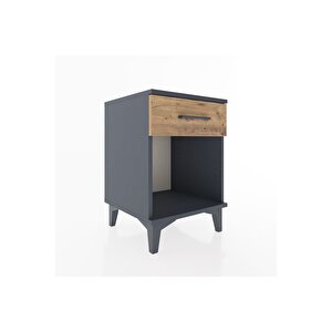 Hyperion Komodin Tek Çekmeceli 44x44x64 Antrasit-çam