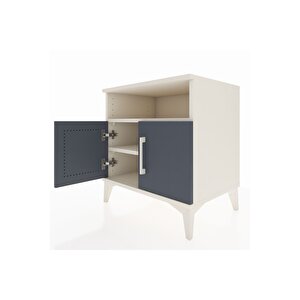 Hyperion Komodin 2 Raflı 2 Kapaklı 60x44x64 Aytaşı-antrasit