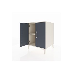 Kronos Komodin Tek Raflı 2 Kapaklı 60x59x80 Aytaşı-antrasit