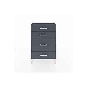 Arges Komodin 4 Çekmeceli 60x30x96 Antrasit-antrasit