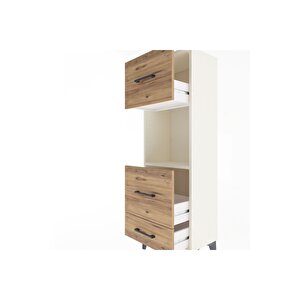 Arges Dolap Tek Raflı 3 Çekmeceli 44x30x134 Aytaşı-çam