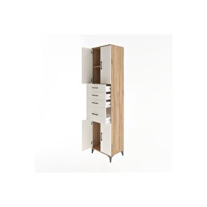 Hyperion Dolap 2 Raflı 4 Çekmeceli 4 Kapaklı 60x44x243 Çam-aytaşı