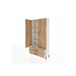 Arges Dolap 4 Raflı 2 Çekmeceli 2 Kapaklı 88x30x182 Aytaşı-çam