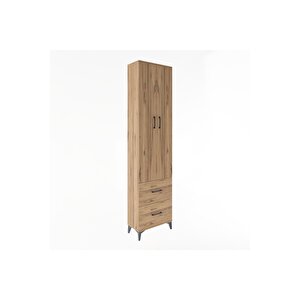 Arges Dolap 4 Raflı 2 Çekmeceli 2 Kapaklı 60x30x243 Çam-çam