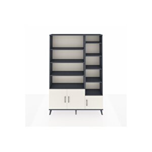 Arges Dolap 10 Raflı 3 Kapaklı 132x30x195 Antrasit-aytaşı/antrasit