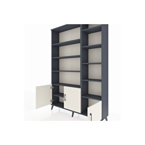 Arges Dolap 10 Raflı 3 Kapaklı 132x30x195 Antrasit-aytaşı/antrasit