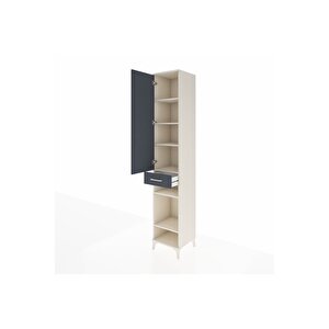 Hyperion Dolap 6 Raflı Tek Çekmeceli Tek Kapaklı 44x44x243 Aytaşı-antrasit