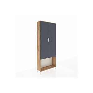 Arges Dolap 4 Raflı 2 Kapaklı 88x30x221 Çam-antrasit