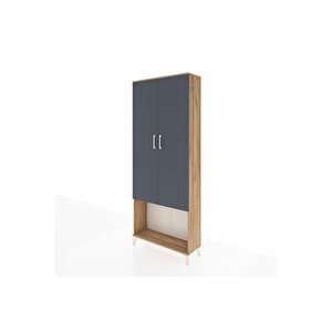 Arges Dolap 4 Raflı 2 Kapaklı 88x30x221 Çam-antrasit