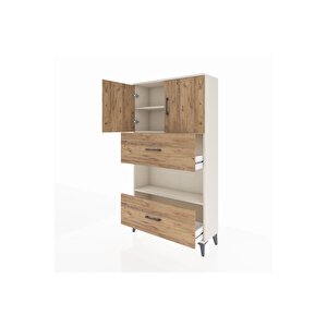 Arges Dolap 3 Raflı 2 Çekmeceli 2 Kapaklı 88x30x163 Aytaşı-çam