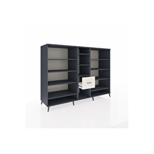 Kronos Dolap 11 Raflı 3 Çekmeceli  220x59x163 Antrasit-antrasit/aytaşı