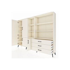 Arges Dolap 11 Raflı 3 Çekmeceli 5 Kapaklı 220x30x163 Aytaşı-aytaşı