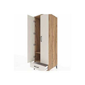 Kronos Dolap 2 Raflı Tek Çekmeceli Tek Askılı 60x59x182 Çam-aytaşı