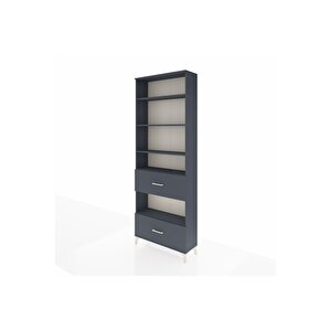 Arges Dolap 5 Raflı 2 Çekmeceli 88x30x243 Antrasit-antrasit