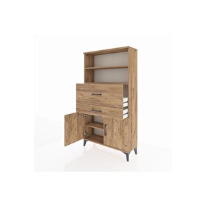 Arges Dolap 3 Raflı 2 Çekmeceli 2 Kapaklı 88x30x163 Çam-çam