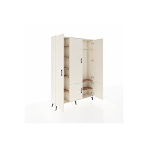 Arges Dolap 7 Raflı 5 Kapaklı Tek Askılı 132x30x195 Aytaşı-aytaşı/çam