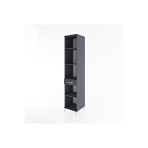 Hyperion Dolap 4 Raflı Tek Çekmeceli 44x44x221 Antrasit-antrasit