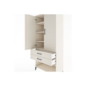 Hyperion Dolap 4 Raflı 2 Çekmeceli 2 Kapaklı 88x44x195 Aytaşı-aytaşı