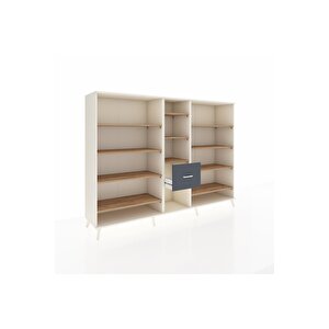 Hyperion Dolap 11 Raflı 3 Çekmeceli  220x44x163 Aytaşı-çam/antrasit