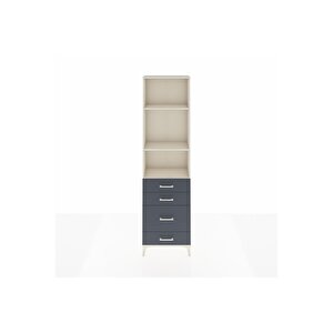 Arges Dolap 3 Raflı 4 Çekmeceli 60x30x221 Aytaşı-antrasit