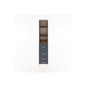 Hyperion Dolap 3 Raflı 4 Çekmeceli 44x44x221 Çam-antrasit