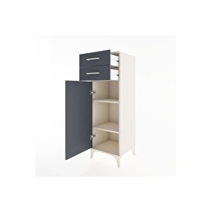 Hyperion Dolap 2 Raflı 2 Çekmeceli Tek Kapaklı 44x44x134 Aytaşı-antrasit