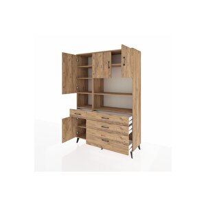 Hyperion Gardrop 9 Raflı 4 Çekmeceli 4 Kapaklı 132x44x195 Çam-çam