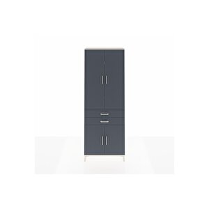 Arges Dolap 5 Raflı 2 Çekmeceli 4 Kapaklı 88x30x243 Aytaşı-antrasit