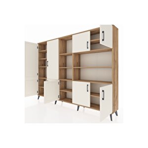 Arges Dolap 14 Raflı 9 Kapaklı 220x30x163 Çam-aytaşı/çam