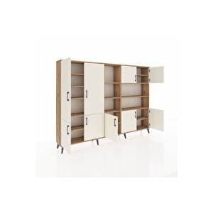 Arges Dolap 14 Raflı 9 Kapaklı 220x30x163 Çam-aytaşı/çam