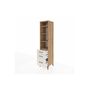 Hyperion Dolap 4 Raflı 3 Çekmeceli 44x44x195 Çam-aytaşı