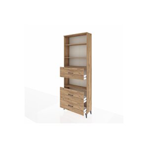 Arges Dolap 4 Raflı 3 Çekmeceli 88x30x243 Çam-çam