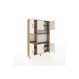 Arges Dolap 9 Raflı 6 Kapaklı 132x30x195 Çam-aytaşı/antrasit