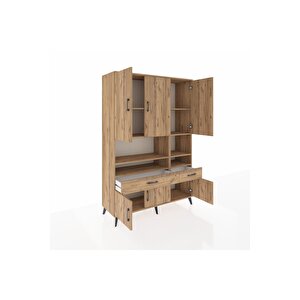 Hyperion Gardrop 8 Raflı 2 Çekmeceli 6 Kapaklı 132x44x195 Çam-çam