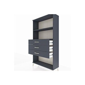 Arges Dolap 2 Raflı 3 Çekmeceli 88x30x163 Antrasit-antrasit