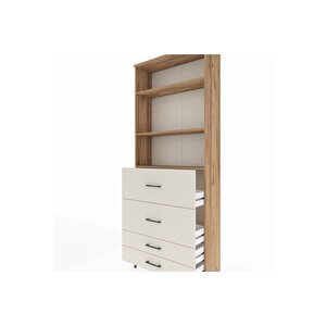 Arges Dolap 3 Raflı 4 Çekmeceli 88x30x221 Çam-aytaşı
