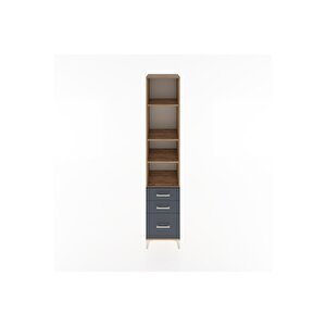 Hyperion Dolap 4 Raflı 3 Çekmeceli 44x44x221 Çam-antrasit