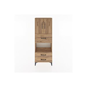 Arges Dolap 3 Raflı 3 Çekmeceli 2 Kapaklı 60x30x163 Çam-çam