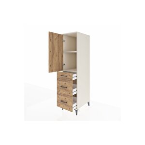 Kronos Dolap 2 Raflı 3 Çekmeceli Tek Kapaklı 44x59x182 Aytaşı-çam