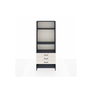 Arges Dolap 3 Raflı 3 Çekmeceli 88x30x221 Antrasit-aytaşı
