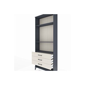 Arges Dolap 3 Raflı 3 Çekmeceli 88x30x221 Antrasit-aytaşı