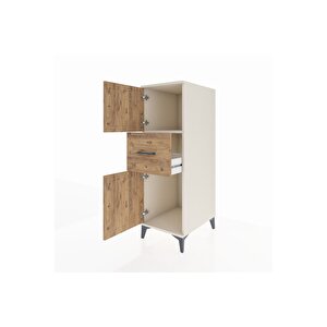 Kronos Dolap Tek Raflı Tek Çekmeceli 2 Kapaklı 44x59x134 Aytaşı-çam