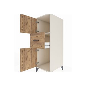 Kronos Dolap Tek Raflı Tek Çekmeceli 2 Kapaklı 44x59x134 Aytaşı-çam