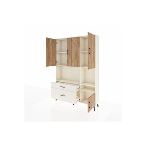 Arges Dolap 7 Raflı 2 Çekmeceli 4 Kapaklı 132x30x195 Aytaşı-çam/aytaşı