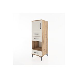 Hyperion Dolap 2 Raflı 3 Çekmeceli Tek Kapaklı 44x44x134 Çam-aytaşı