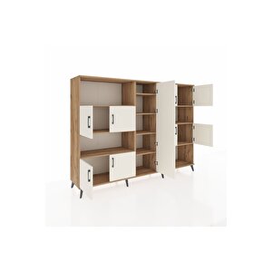 Hyperion Dolap 10 Raflı 9 Kapaklı 220x44x163 Çam-aytaşı/çam