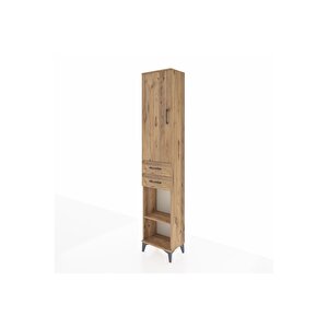 Arges Dolap 3 Raflı 2 Çekmeceli Tek Askılı 44x30x221 Çam-çam